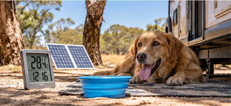 Keeping Your Dog Cool and Safe in a Caravan Through an Australian Summer