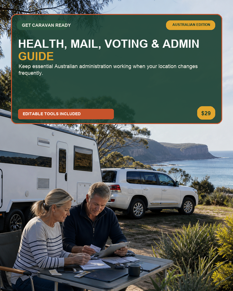 Health, Mail, Voting & Admin Guide — Australian caravan digital product