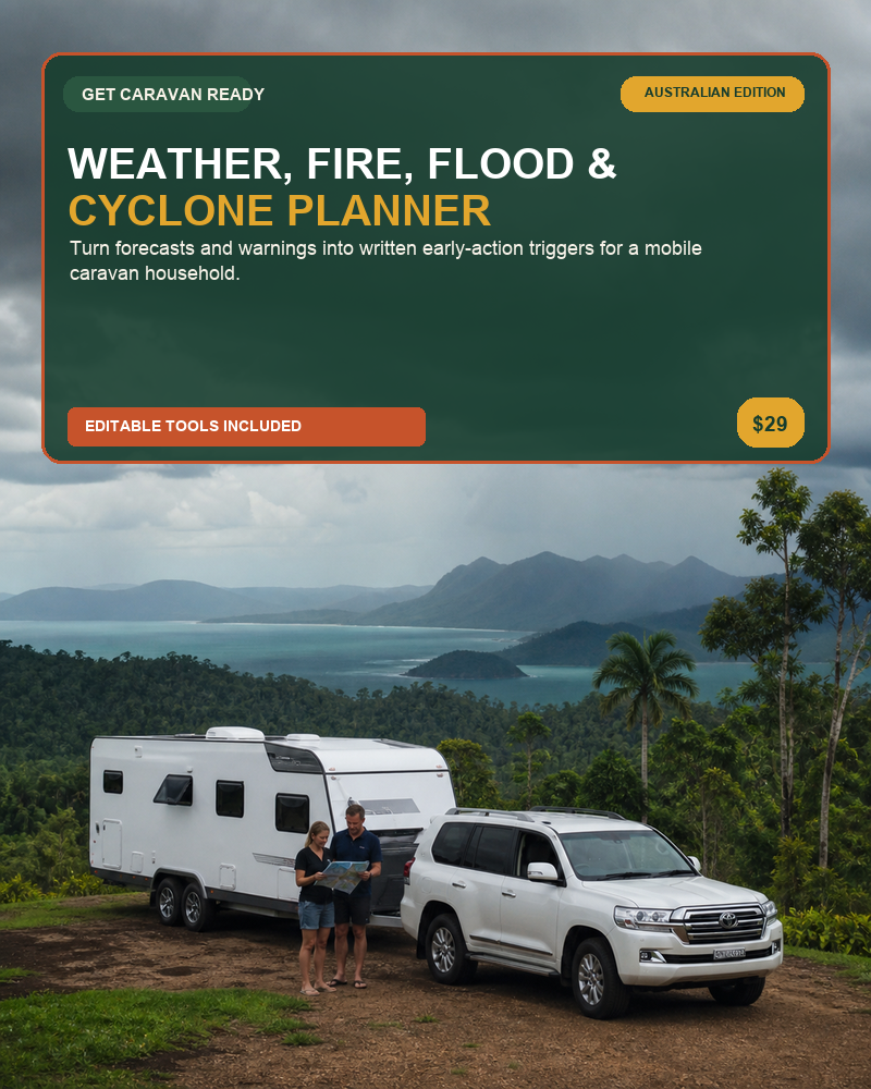 Weather, Fire, Flood & Cyclone Planner — Australian caravan digital product