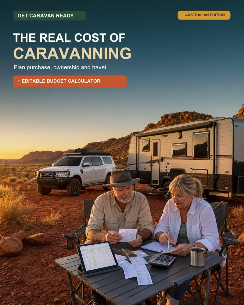 The Real Cost of Caravanning Australian guide and editable budget calculator cover
